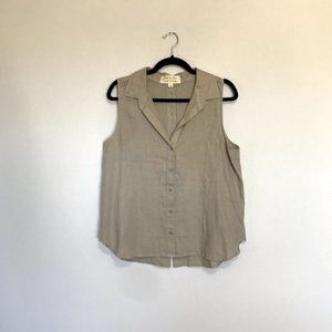Cloth & Stone Linen Button Front Sleeveless Top